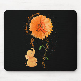 Faith Hope Fight Love Elephant Sunflower Leukaemia Mouse Pad