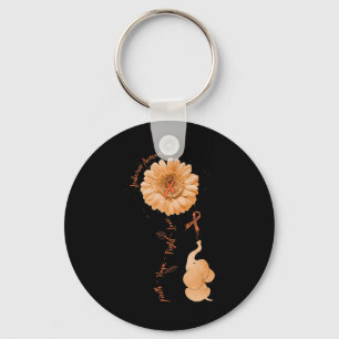 Faith Hope Fight Love Elephant Sunflower Leukemia Key Ring