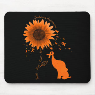 Faith Hope Fight Love Elephant Sunflower Leukemia Mouse Pad
