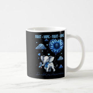 Faith Hope Fight Love Elephant Type 1 Diabetes Awa Coffee Mug