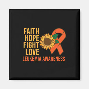 Faith Hope Fight Love Leukaemia Awareness Orange G Magnet