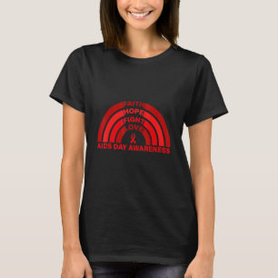 Faith Hope Fight Love Red Rainbow World Aids Day A T-Shirt