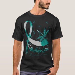 Faith Hope Love Agoraphobia Awareness Dragonfly T-Shirt