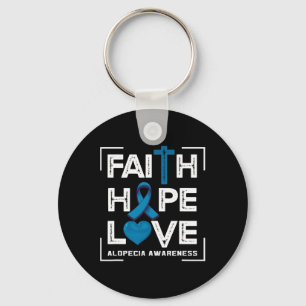 Faith Hope Love Alopecia Awareness 1 Key Ring