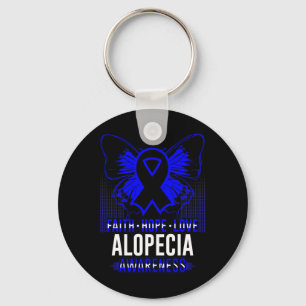 Faith Hope Love Alopecia Awareness Butterflies Key Ring
