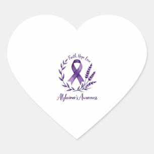 Faith Hope Love Alzheimer's Awareness Dragonfly (1 Heart Sticker