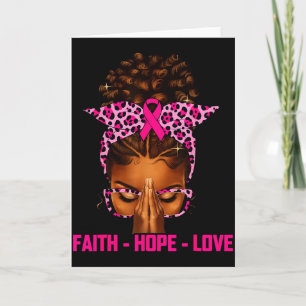 Faith Hope Love Black Women Afro Christian Breast Card