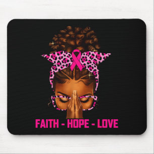 Faith Hope Love Black Women Afro Christian Breast  Mouse Pad