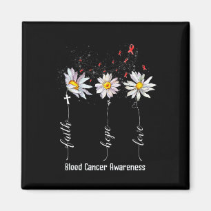Faith Hope Love Blood Cancer Awareness Flower Gif Magnet