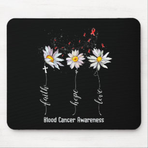 Faith Hope Love Blood Cancer Awareness  Flower Gif Mouse Pad