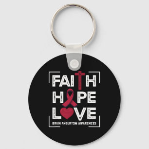 Faith Hope Love Brain Aneurysm Awareness 1 Key Ring
