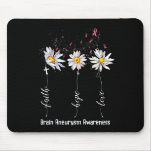 Faith Hope Love Brain Aneurysm Awareness Flower G Mouse Pad