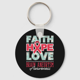 Faith Hope Love Brain Aneurysm Awareness Support G Key Ring