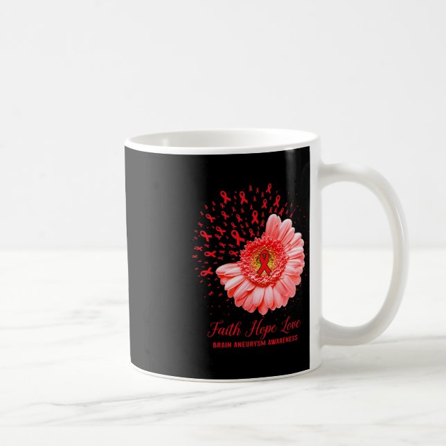 Faith Hope Love Brain Aneurysm Awareness Survivor  Coffee Mug (Right)