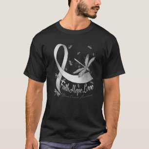 Faith Hope Love Brain Cancer Awareness Dragonfly T-Shirt