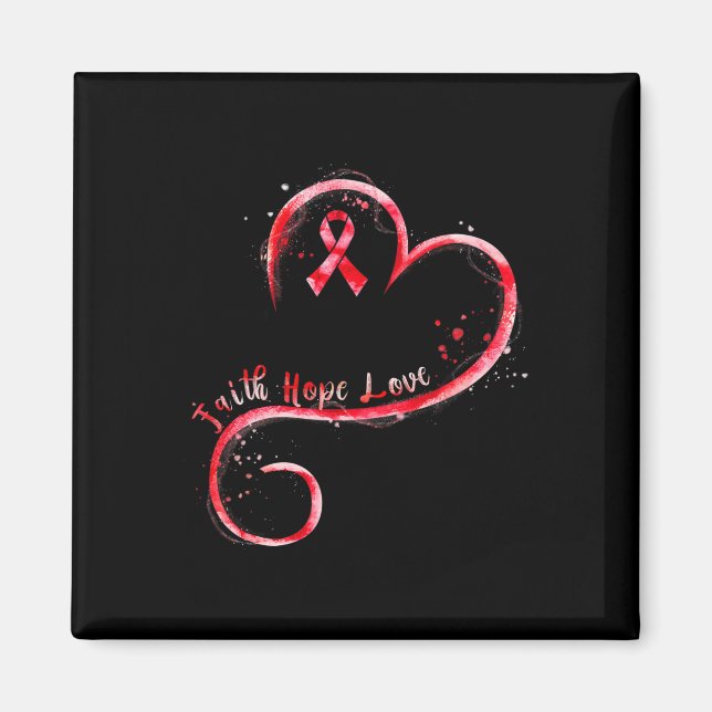 Faith Hope Love Burgundy Ribbon Brain Aneurysm Awa Magnet (Front)