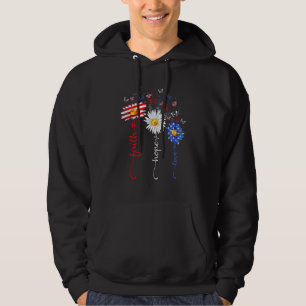 Faith Hope Love Butterfly Daisy Christians God 4th Hoodie