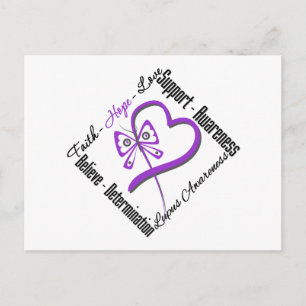 Faith Hope Love Butterfly - Lupus Awareness Postcard