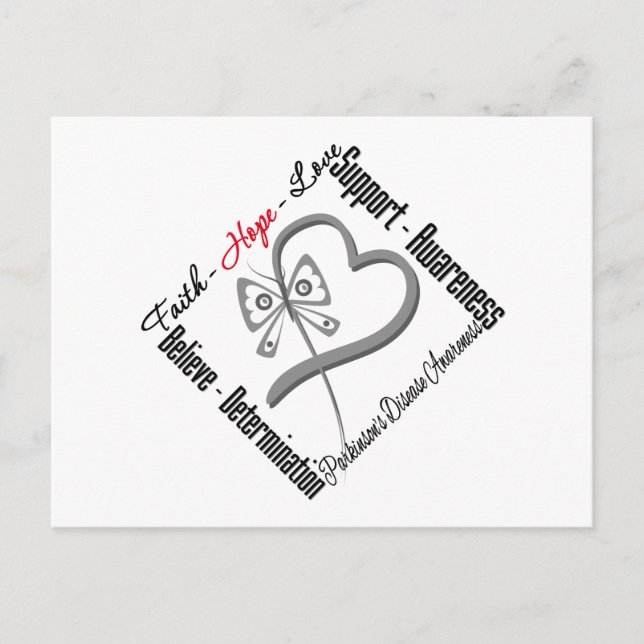 Faith Hope Love Butterfly - Parkinsons Disease Postcard (Front)