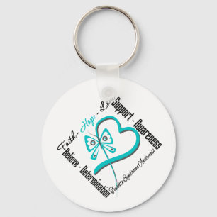 Faith Hope Love Butterfly Tourette Syndrome Key Ring