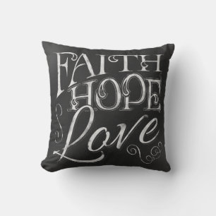 Faith, Hope, Love Chalkboard Pillow