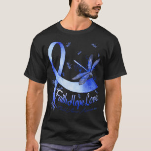 Faith Hope Love Child Abuse Awareness Dragonfly T-Shirt