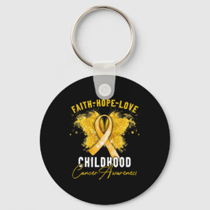 Faith Hope Love Childhood Cancer Awareness Butterf Key Ring