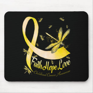 Faith Hope Love Childhood Cancer Awareness Dragonf Mouse Pad