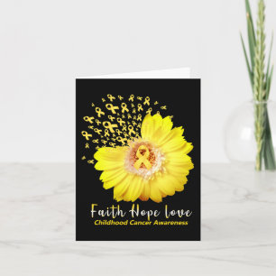 Faith Hope Love Childhood Cancer Awareness Ribbon Card