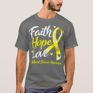 Faith Hope Love Childhood Cancer Awareness Ribbon  T-Shirt