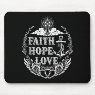 Faith Hope Love Christian Insrational 1 Corinthian Mouse Pad