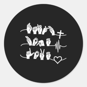 Faith Hope Love - Christian Religion Heartbeat Cro Classic Round Sticker