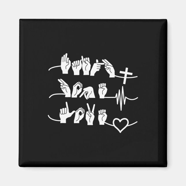 Faith Hope Love - Christian Religion Heartbeat Cro Magnet (Front)