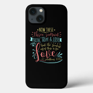 Faith Hope Love Christian Scripture Lettering  iPhone 13 Case