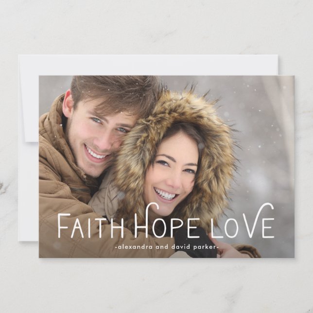 Faith Hope Love | Christmas Photo Holiday Card (Front)