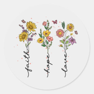 Faith-Hope-Love Classic Round Sticker