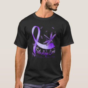 Faith Hope Love Colitis Awareness Dragonfly T-Shirt