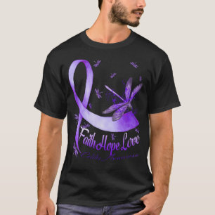 Faith Hope Love Colitis Awareness Dragonfly T-Shirt