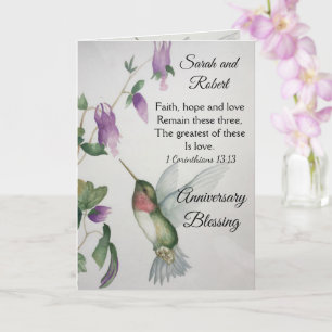 Faith Hope Love Couple Anniversary Blessing Card