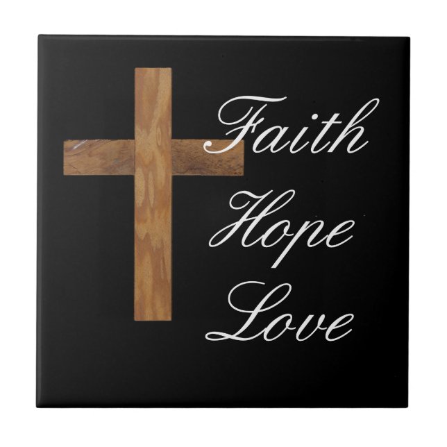 Faith Hope Love Cross Tile (Front)