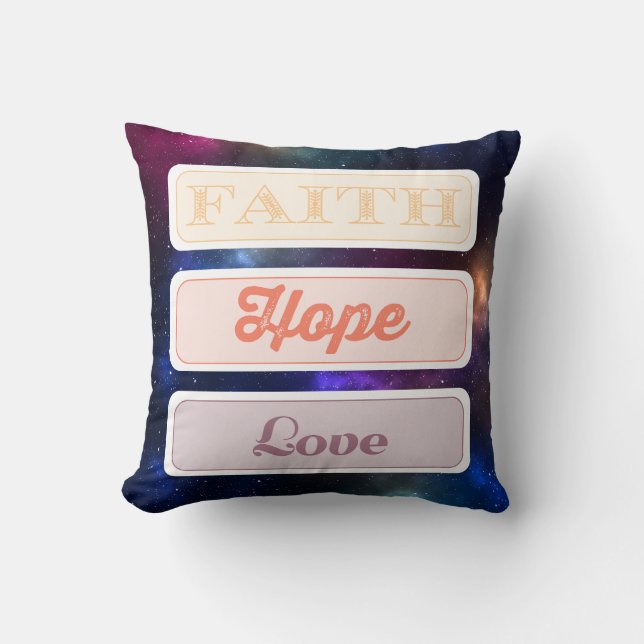 Faith, Hope, Love Cushion (Front)