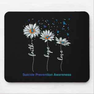 Faith Hope Love Daisy Suicide Prevention Awareness Mouse Pad