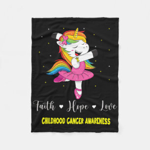 Faith Hope Love Dandelion Childhood Cancer Awarene Fleece Blanket
