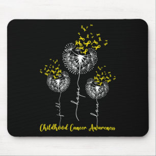 Faith Hope Love Dandelion Childhood Cancer Awarene Mouse Pad