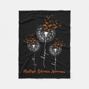 Faith Hope Love Dandelion Multiple Sclerosis Aware Fleece Blanket