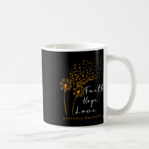Faith Hope Love' Dandelion Orange Ribbon Leukaemia Coffee Mug