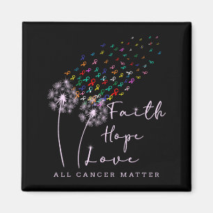 Faith Hope Love Dandelion World Cancer Day Magnet
