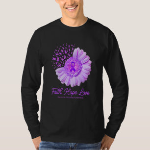 Faith Hope Love Domestic Violence Awareness Flower T-Shirt