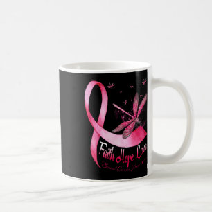 Faith Hope Love Dragonfly Breast Cancer Awareness Coffee Mug