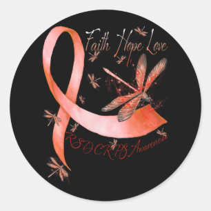 Faith Hope Love Dragonfly Rsd Crps Awareness  Classic Round Sticker